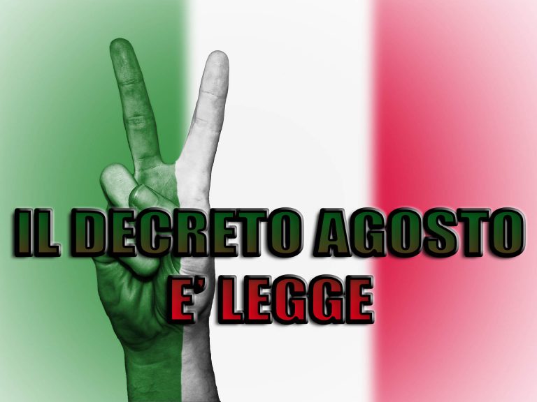 DECRETO AGOSTO LEGGE